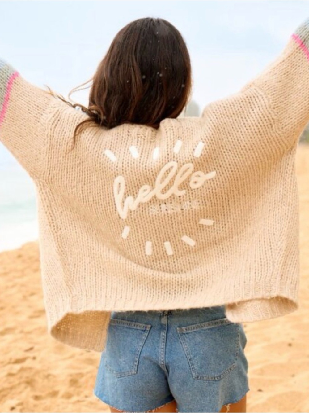 saltwater LUXE x Beachly The Hello Cardigan Sweater Large
